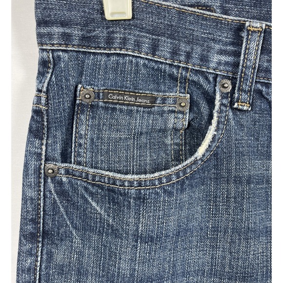 Calvin Klein Men's Blue Relaxed Straight Easy Fit Jeans W32  x L32 100% Cotton - Picture 2 of 11